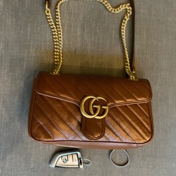 Sold! BRAND NEW Gucci Marmont shoulder bag, dark brown leather - Picture 6 of 9